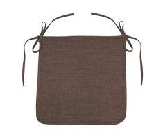 Douceur dIntérieur Chambray Sitzkissen, Uni, Polyester, Newton, Choco, 40 x 40