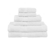 Superior - 6-teilige Kollektion, weiches/saugfähiges Handtuchset, Kunstseide aus Bambus und Baumwolle, weiß