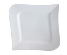 AMBITION Speiseteller Welle quadratisch 24.5cm, Porzellan, Weiß, 24.5 x 24.5 x 2 cm