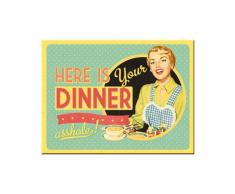 Nostalgic-Art 14282 Say it 50s Here is Your Dinner Magnet, 8 x 6 cm