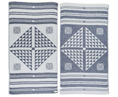 Bersuse 100% Cotton Oeko-TEX Certified Aruba Handloom Turkish Towel Pestemal Handtuch, Baumwolle, dunkelblau, 39x70 Inches