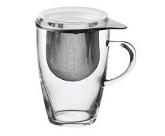 Bohemia Cristal 093 006 006 SIMAX Teeglas Tea for one 350 ml aus hitzebeständigem Borosilikatglas mit Metallsieb und Deckel