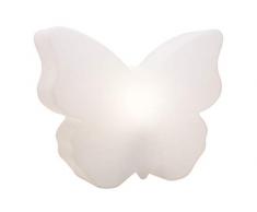 8 seasons design| Leuchtender Deko Schmetterling Shining Butterfly (E27, 40cm groß, innen & außen, UV- & wetterfest, Garten, Balkon, Terrasse, Haus) weiß