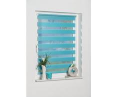 K-home Klemmfix Doppelrollo Madrid ohne Bohren Iceblau 50 x 150 cm (B x L)