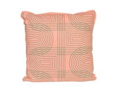 PT, PT2808BK Kissen Retro Grid Quadrat Baumwolle 45 x 45 x 2 cm, schwarz