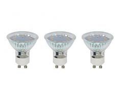 Briloner Leuchten Leuchtmittel, LED Lampe, Birne, 3er Set, GU10, 3, 250 Lumen, ersetzt 25 Watt Halogen, Kunststoff, W, silber, 5 x 5 x 5.8 cm, 3 Stück