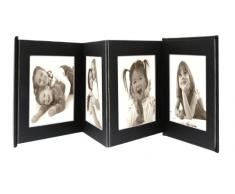 Deknudt Leporello Leder schwarz Fotoalbum und protège-page – Alben BILDER und protèges-page (175 mm, 235 mm, 2 cm, schwarz, Leder, 8 Blatt)