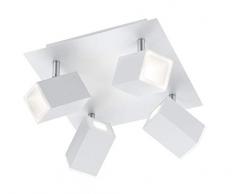 Trio Leuchten LED Strahler Lagos 827830431, Metall, Weiß matt, 4 x 6 Watt, Switch Dimmer