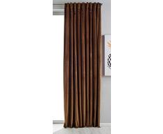 Gardinenbox Verdunkelung Vorhang Milano Samt Blickdicht Schlaufenband Tunneldurchzug Blackout Bügelband kürzbar Taupe 1er-Pack HxB 280x135 cm, 20357
