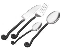 Esmeyer 278-081 Besteck Sarah 18/10, Griffe, 24-teilig unpoliert/geschwärzt