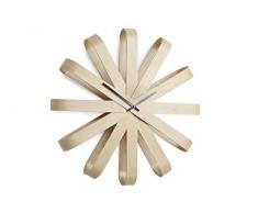 Umbra Ribbonwood Quarz Wanduhr, Holz, Natur, 46 X 9.5