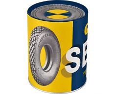 Nostalgic-Art 31019 Goodyear-Service | Retro Spar-Büchse | Geld-Dose | abnehmbarer Deckel | Metall Spardose, Bunt, 10 x 10 x 13 cm