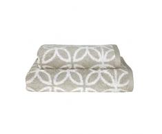 Dyckhoff Retro Handtuch-Set, Baumwolle, beige, 100 x 50 cm, 2-Einheiten