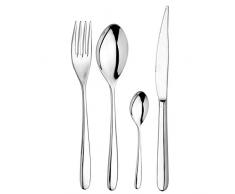 Inoxriv Novecento Tafelservice, Edelstahl, Silber, 48 Einheiten