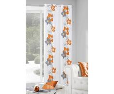 Eurofirany ZAS/Glory/B+POMA Vorhang Glory mit Blumenmotiv, 140 x 250 cm, orange