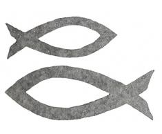 Petras Bastel News Streudeko, Fliz, grau-meliert, 18 x 12 x 5 cm