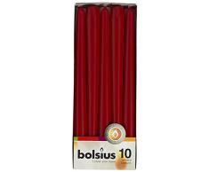 bolsius Abendessen Kerze, wachs, Rot, 3.9 x 2 x 25.2 cm, 10-Einheiten