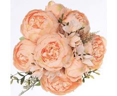 Luyue Vintage Künstliche Pfingstrose Seidenblumen Bouquet Home Hochzeit Dekoration, Spring Orange, 53 cm