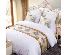 OSVINO Bettläufer Jacquard Modern Glatt Dekorative Bettdecken für Schlafzimmer Hotelzimmer, Beige 180x 50cm für 120cm Bett