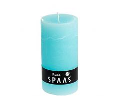 Spaas 8 Rustikale Stumpenkerzen ohne Duft, Paraffinwachs Aqua Blue, D 70 mm x H 130 mm