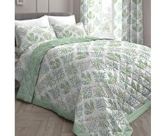 Dreams & Drapes Steppdecke Emily, grün, Bedspread 230cm X 195cm