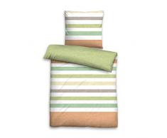 biberna 0024320 Soft-Seersucker Bettwäsche Garnitur mit Kopfkissenbezug (Baumwolle) 1x 200x200 cm + 2X 80x80 cm, türkis (Capri)