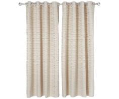 Deconovo Verdunkelungsgardinen mit Ösen Vorhang Gardinen Blickdicht Verdunklungsvorhänge Schlafzimmer, Polyester, Creme, 245x140