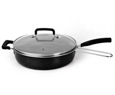 Lagostina Multicook Schmorpfanne mit Stiel und Griff, Antihaftbeschichtung, Aluminium, schwarz, Durchmesser 30 cm