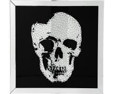 Kare Bild Frame Mirror Skull, Glas, Schwarz, 4.5 x 100 x 100 cm