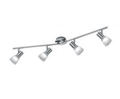 Trio Leuchten Deckenleuchte 871210407 Levisto II, Metall Nickel matt, Glas alabasterfarbig weiß, inkl. 4 x E14 5 Watt