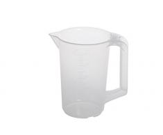 hünersdorff Messbecher (0,5L/500ml), bruchsicher,besonders temperaturbeständig,transparente Skala,Lebensmittelgeeignet,aus Polypropylen(PP),geschlossener Griff,transparent
