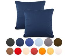 aqua-textil Classic Line Kissenbezug 80 x 80 cm dunkel blau Baumwolle Kissen Bezug ReiÃverschluss Jersey KissenhÃ¼lle