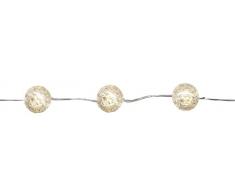 Star LED-LichterketteMarmorkugeln, 15 Lichter, transparentes Kabel, 5 warmweiße LEDs, Timer-Funktion, 1,4 m Länge, batteriebetrieben,