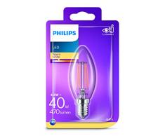 Philips LED classic Lampe ersetzt 4.3 W = 40 W, E14, warmwei? (2700K), 470 Lumen, Kerze