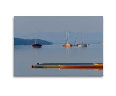 Premium Textil-Leinwand 120 x 80 cm Quer-Format Starnberger Sommermorgen | Wandbild, HD-Bild auf Keilrahmen, Fertigbild auf hochwertigem Vlies, Leinwanddruck von Luana Freitag