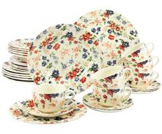 Creatable, 17906, Serie Louisa, Geschirrset 30 teilig Kombiservice, Stein, Mehrfarbig, 40 x 32.5 x 32 cm, Einheiten