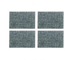 Kela 390094 Tisch-Set in Flecht-Optik, 4 Stück, Abwaschbar, 45 x 30 cm, Plato, schwarz/ weiß