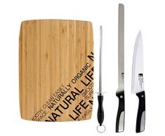 Schneidbrett Tablett und Messer Rosa