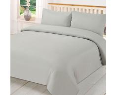 Brentfords Uni Bettbezug Set, Mikrofaser, Grau Silber, Double