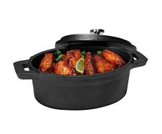 Zodiac Sternzeichen rund Mini Auflaufform und Deckel, Gusseisen, schwarz