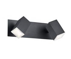 Trio Leuchten LED Strahler Lagos 827890232, Metall, Schwarz matt, 2 x 6 Watt, Switch Dimmer