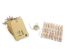 Small Foot by Legler Papiertüten Adventskalender, Holz, Papier/Pappe, Beige, 15 x 9.5 x 0.2 cm