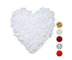 Relaxdays Rosenblätter 3000er Pack, Streudeko für Hochzeit, Valentinstag & Jahrestag, Rosenblüten künstlich, weiß
