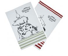 Kitchen Craft Geschirrtücher, 100% Baumwolle, Mehrfarbig, 70 x 47 cm