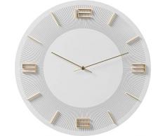 Kare Design Wanduhr Leonardo Weiß/Gold, runde Wanduhr, modernes Design (H/B/T) 48,5 48,5 4,5