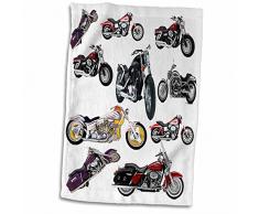 3dRose Towel Picturing Harley Davidson174 Motorcycles Handtuch, weiß, 15x22 Hand