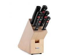 Wüsthof Messerblock 6-teilig, Gourmet (9831-2), massiver Holzblock, helle Buche, Küchenmesser Set inkl. 5 Kochmesser und 1 Wetzstahl