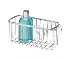 iDesign 69002EU Korb mit Saugnäpfen, 10,4 x 22,1 x 10,4 cm, edelstahl verchromt