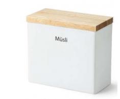 Continenta Vorratsdose MÃ¼sli aus Keramik, mit Holzdeckel und Silikonring, 20 x 10 x 18,5 cm