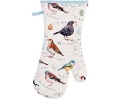 Ulster Weavers Baumwollschürze mit Vogelmotiv Ofenhandschuh blau